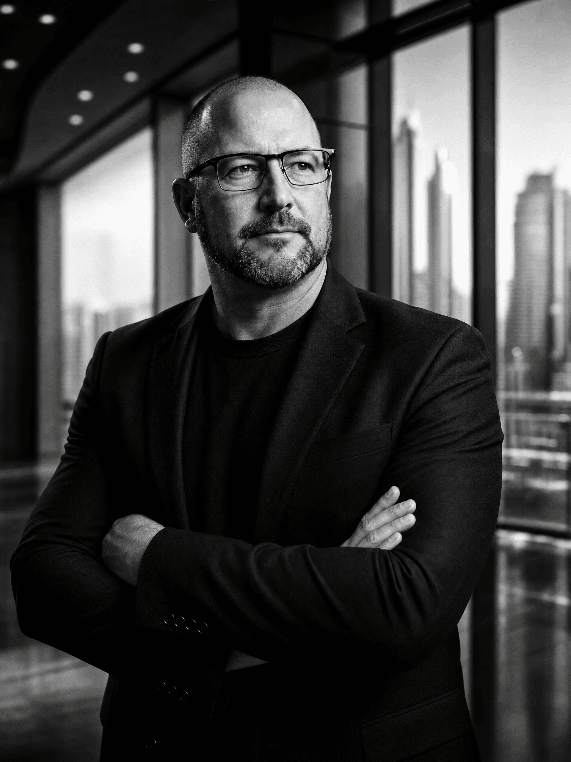 Gary Kinsey standing with arms crossed in a professional portrait